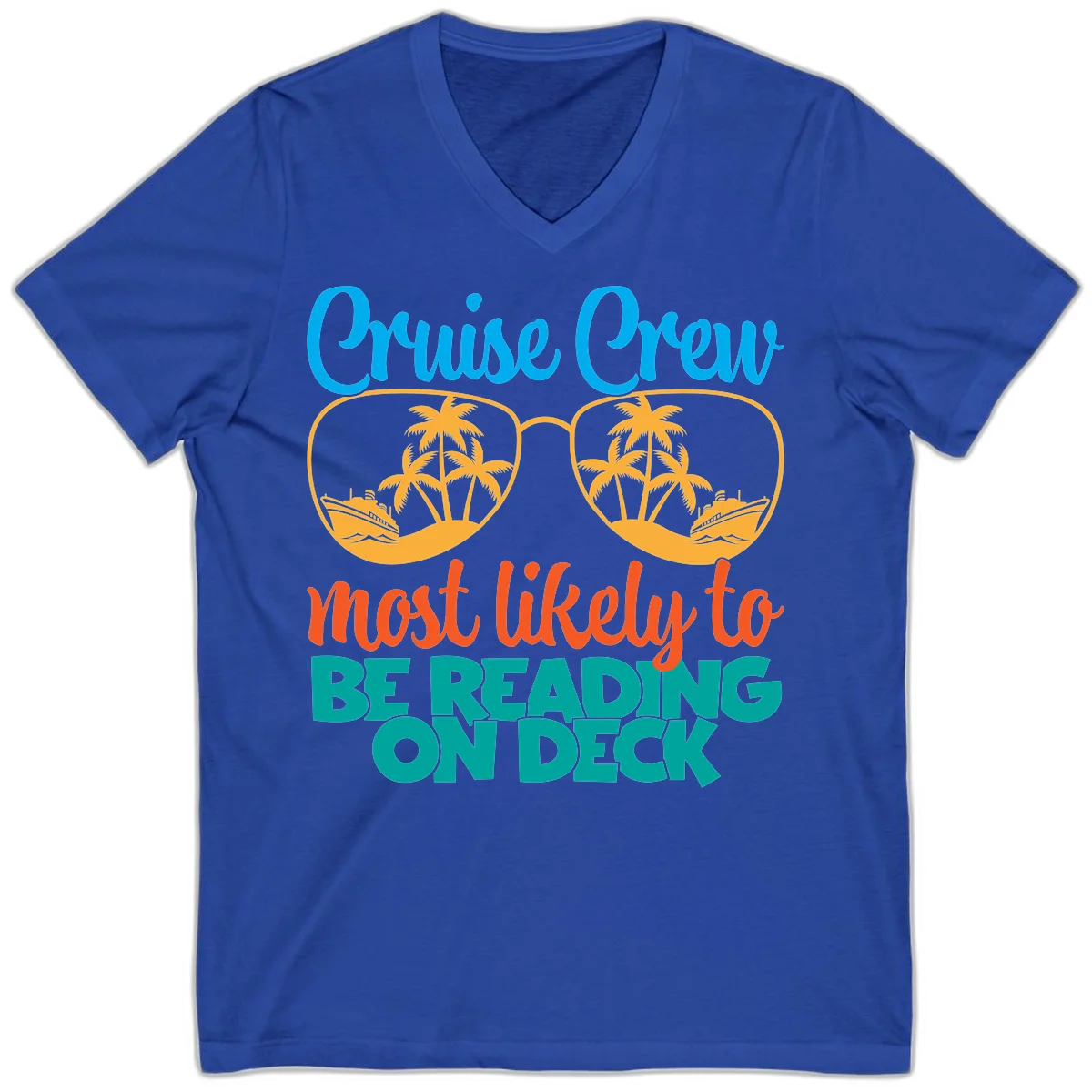 Cruise Crew Most Likely To Be Reading Ondeck V-Neck in True Royal