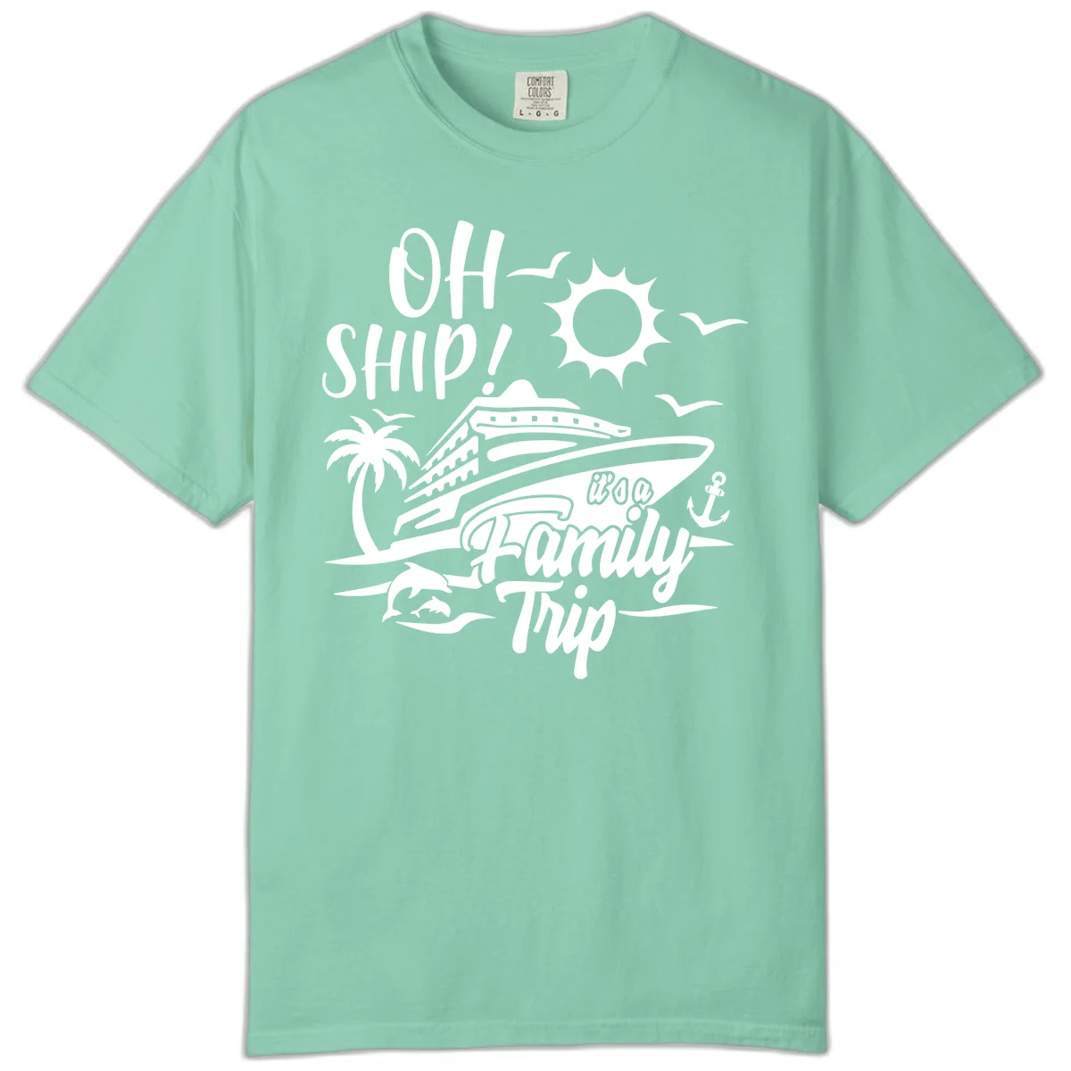 Oh Ship Family Trip Comfort Color in Island Reef