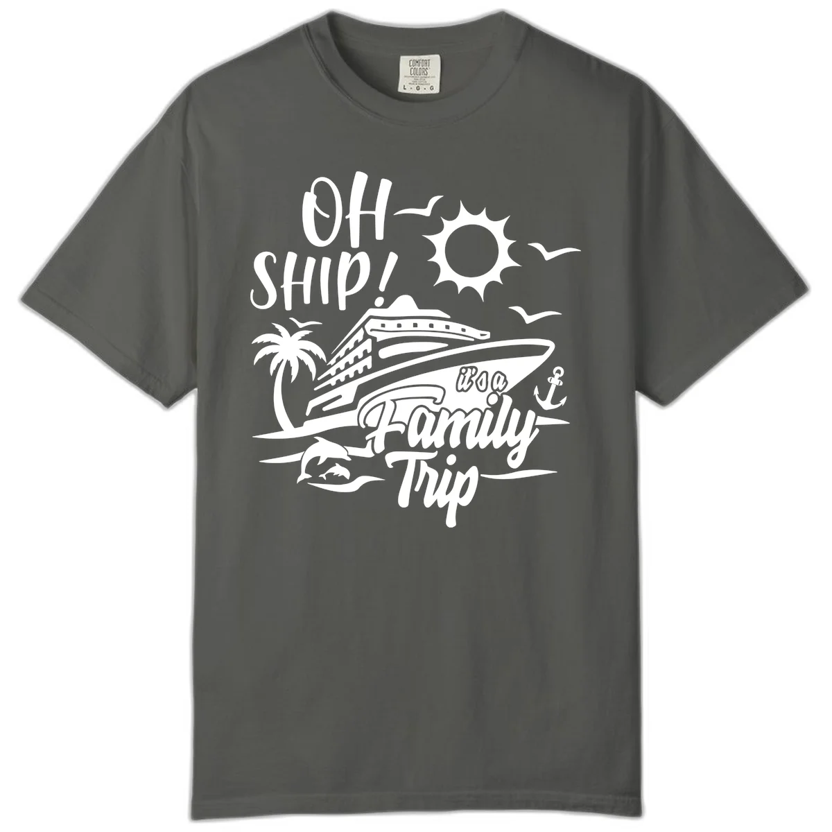 Oh Ship Family Trip Comfort Color in Pepper