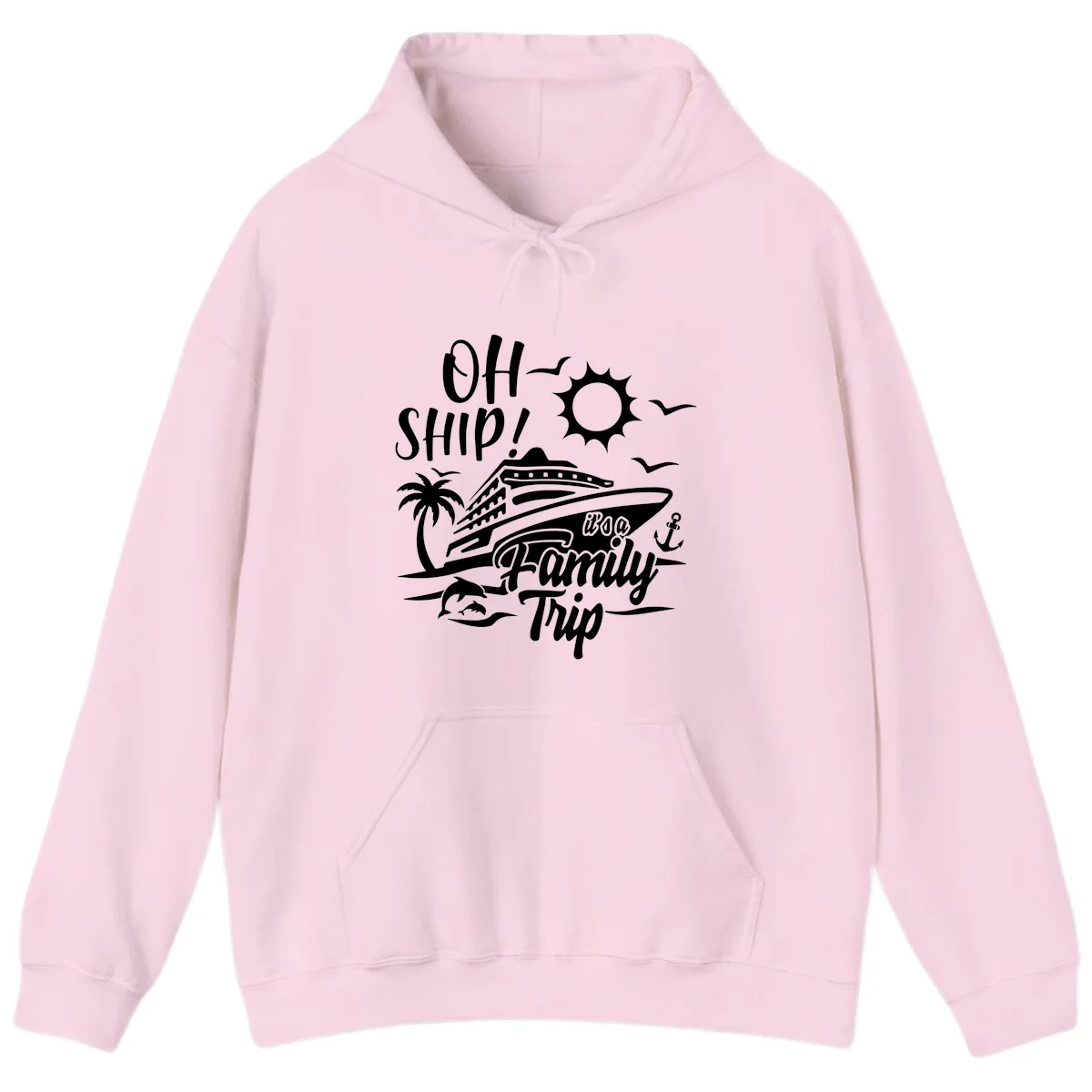 Oh Ship Family Trip Hoodie in Light Pink