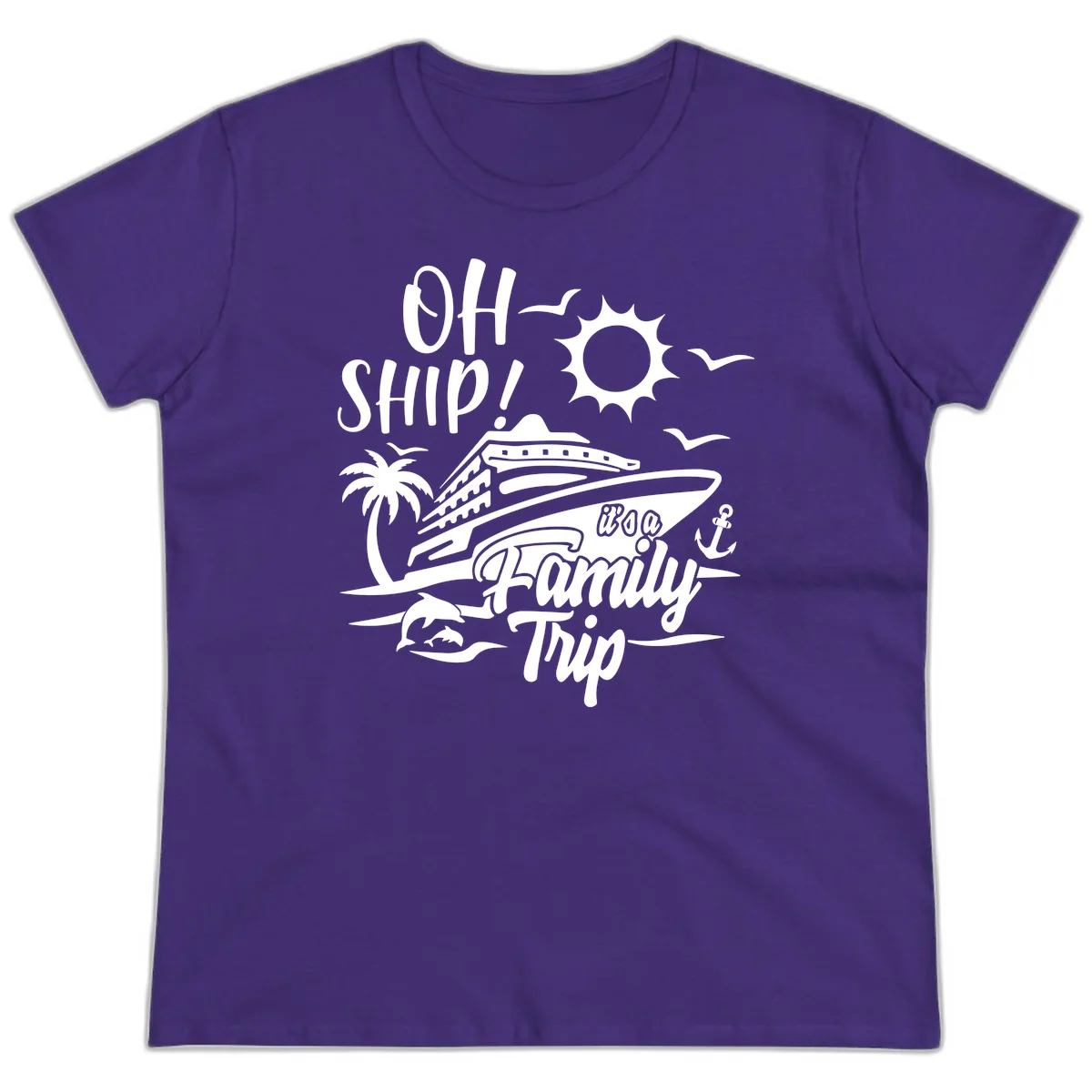 Oh Ship Family Trip Ladies Tee in Purple