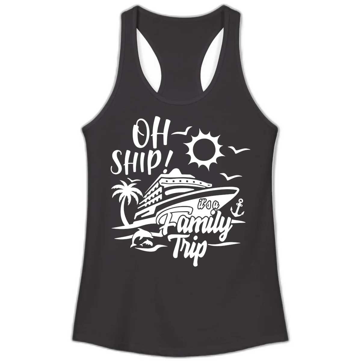 Oh Ship Family Trip Ladies Tank in Black