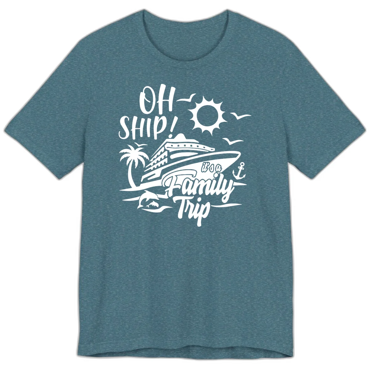 Oh Ship Family Trip Premium T-Shirt in Heather Deep Teal