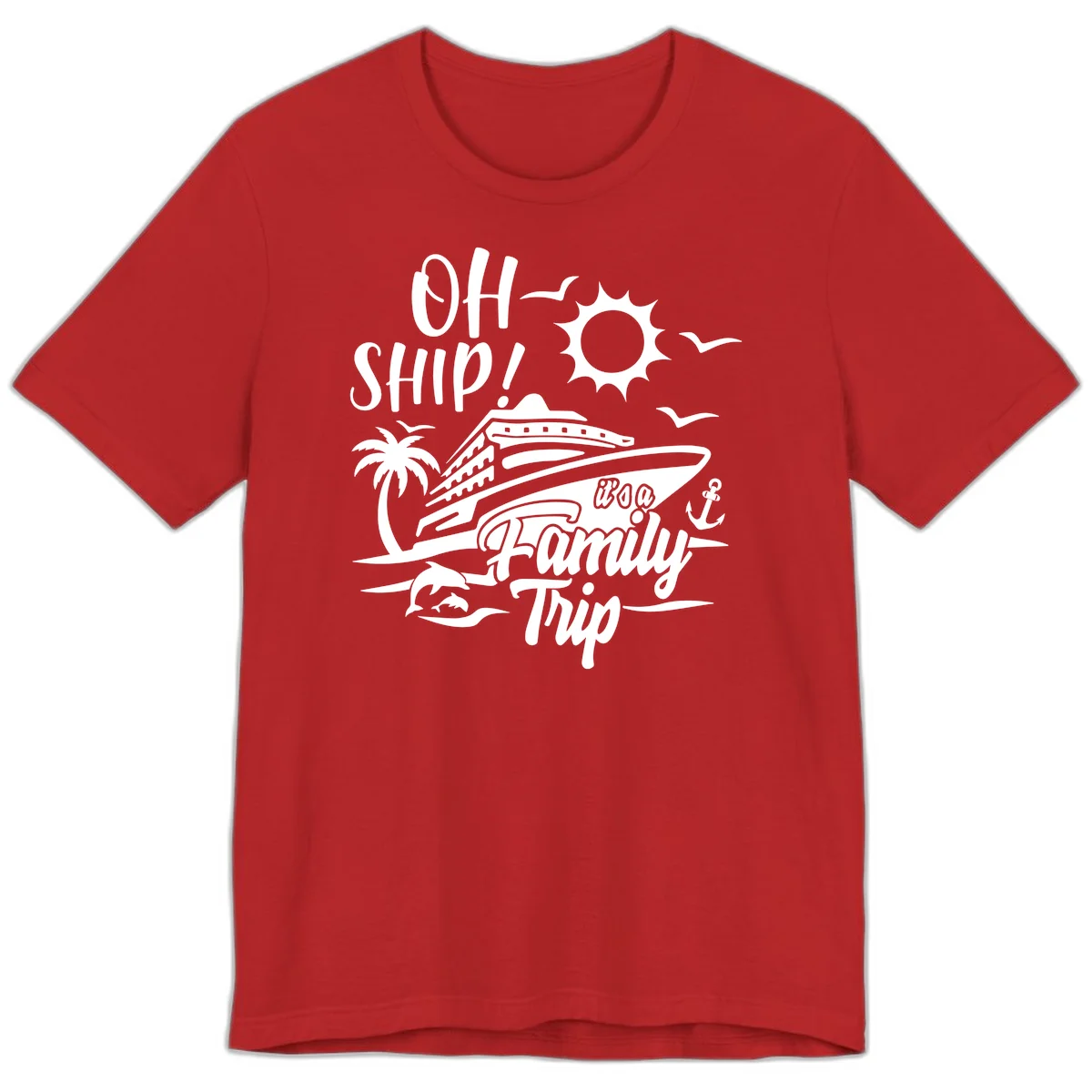 Oh Ship Family Trip Premium T-Shirt in Red