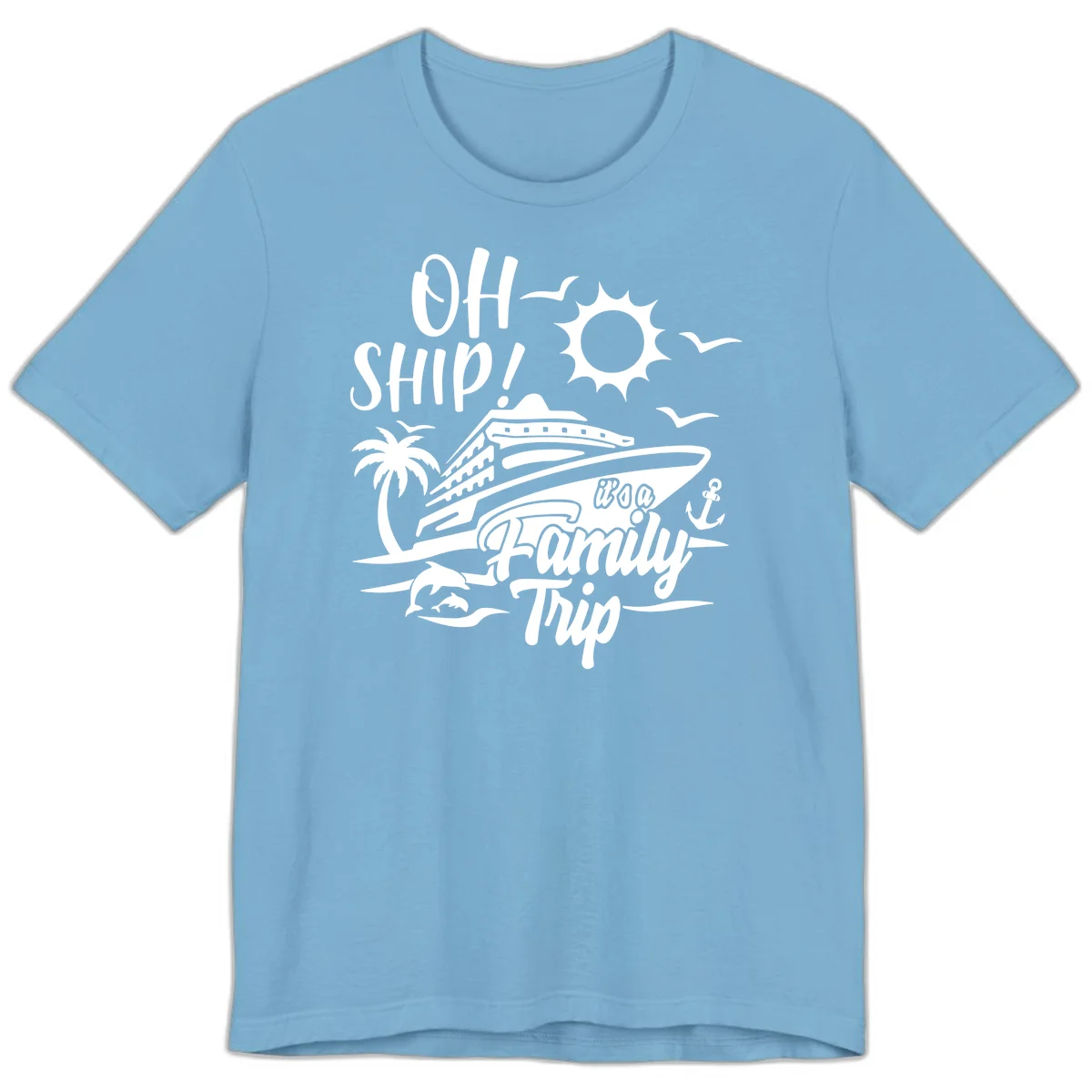 Oh Ship Family Trip Premium T-Shirt in Ocean Blue