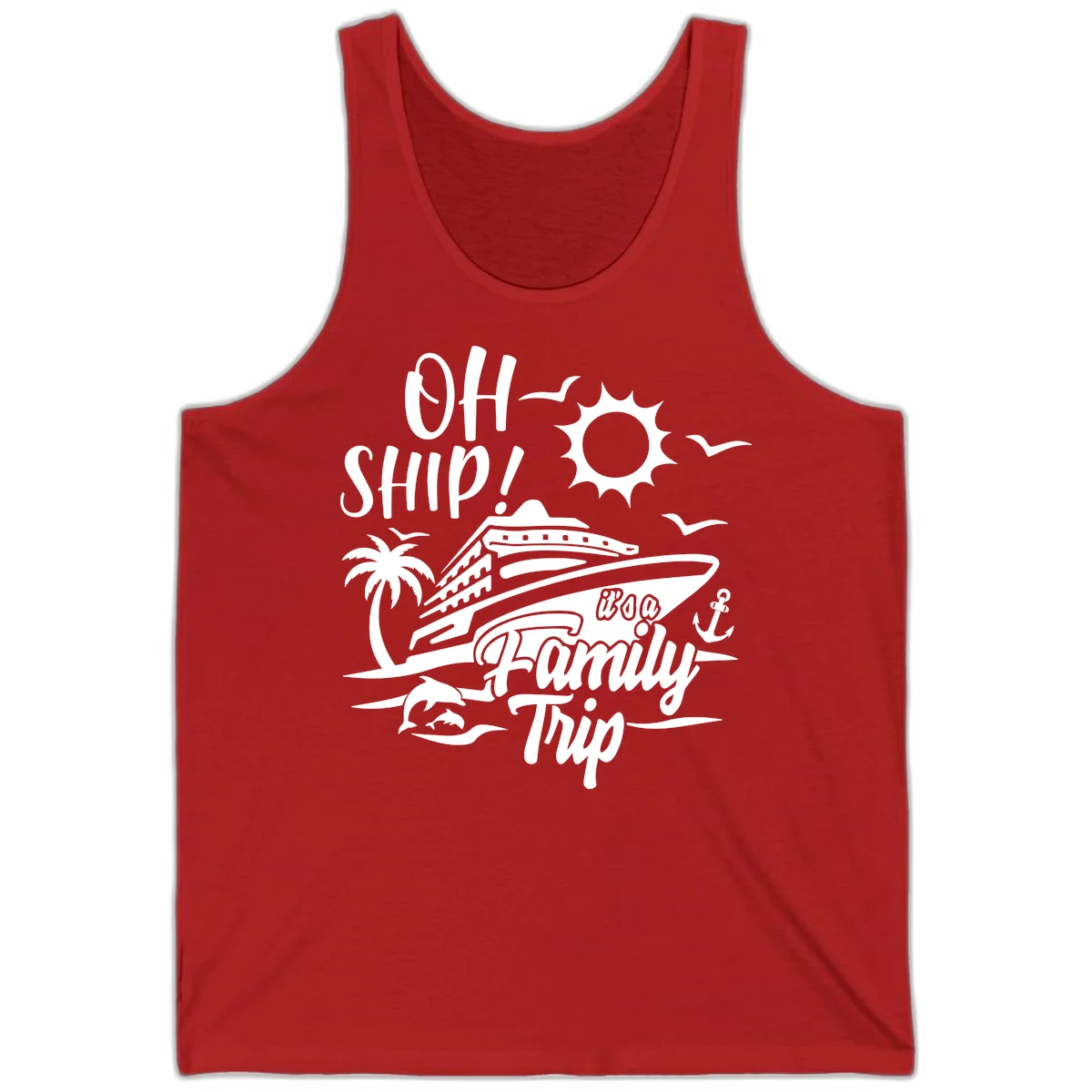 Oh Ship Family Trip Tank in Red