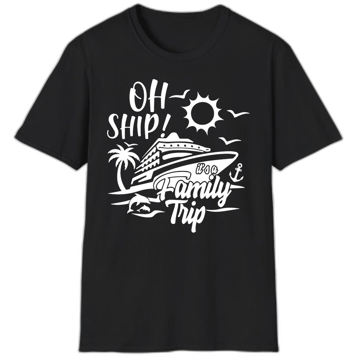 Oh Ship Family Trip T-Shirt in Black