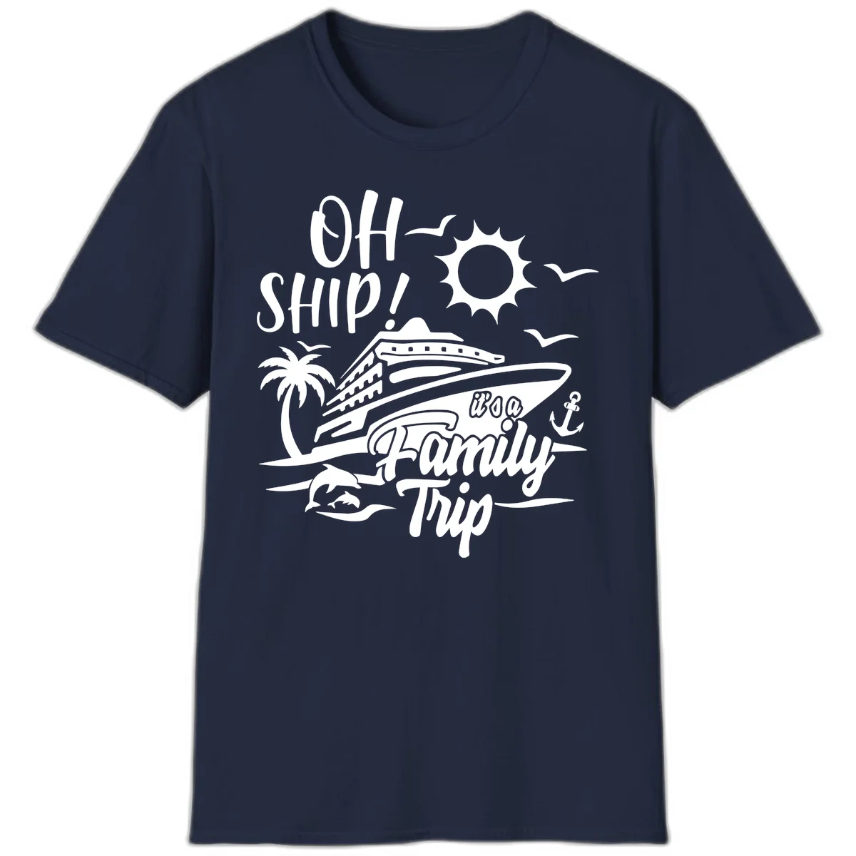 Oh Ship Family Trip T-Shirt in Navy