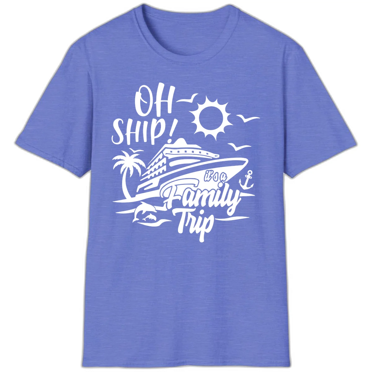 Oh Ship Family Trip T-Shirt in Heather Royal