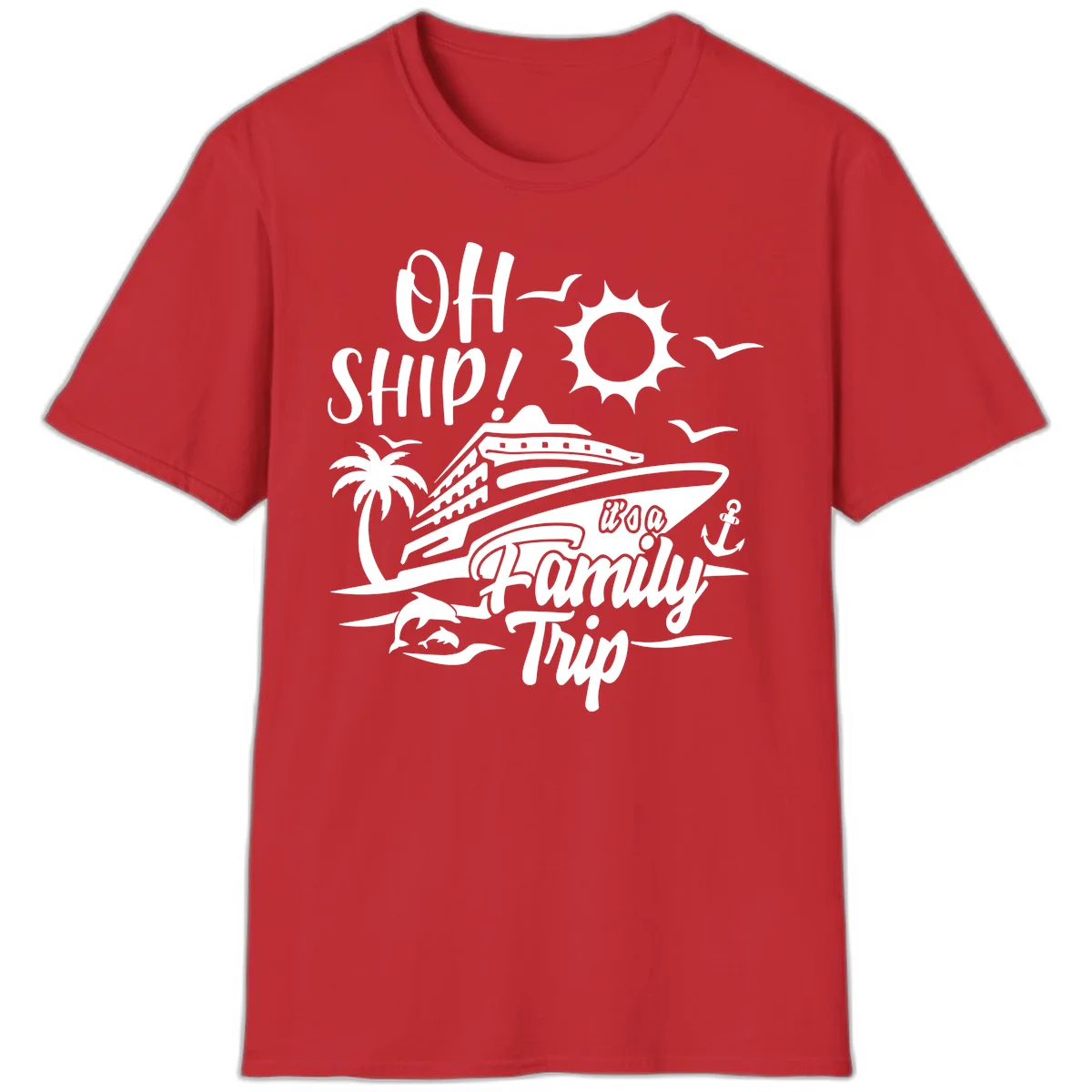 Oh Ship Family Trip T-Shirt in Red