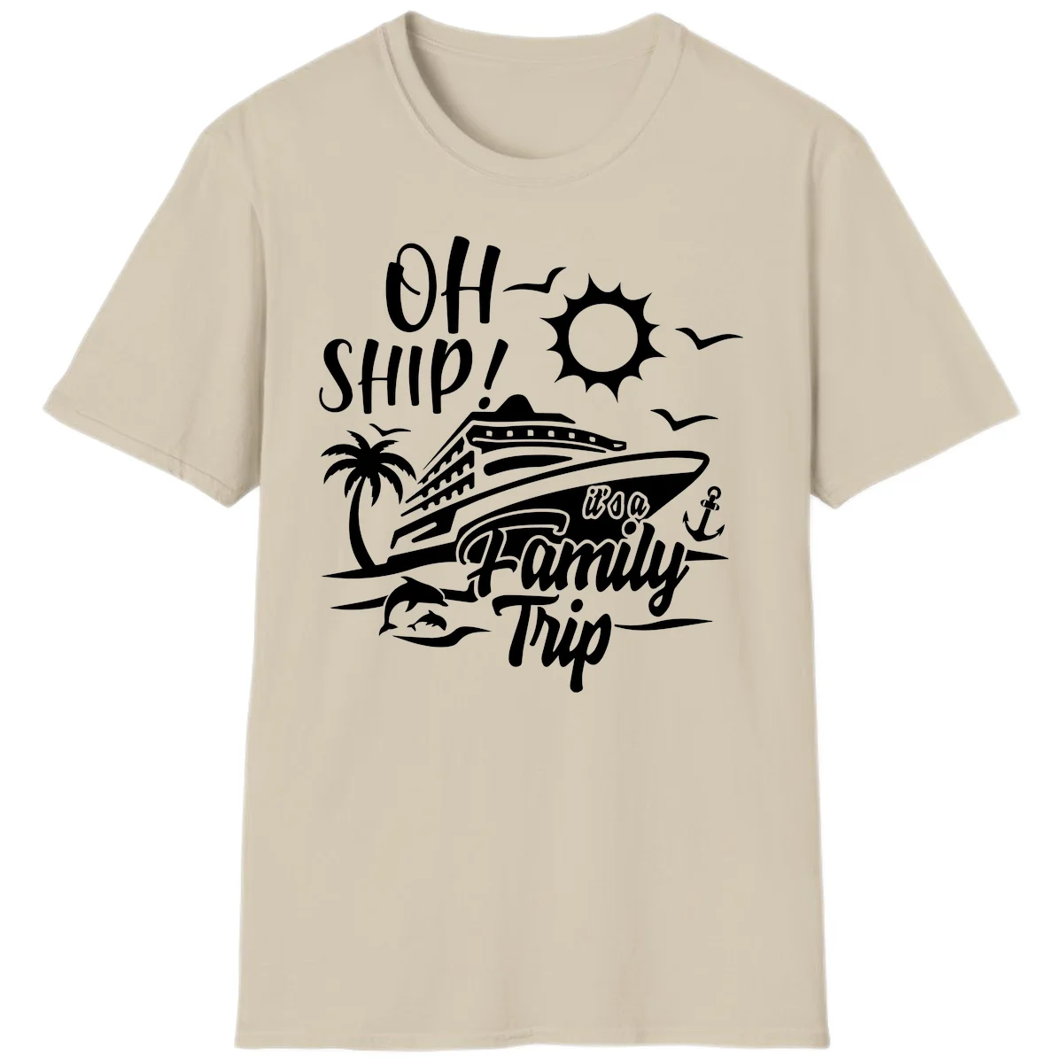 Oh Ship Family Trip T-Shirt in Sand