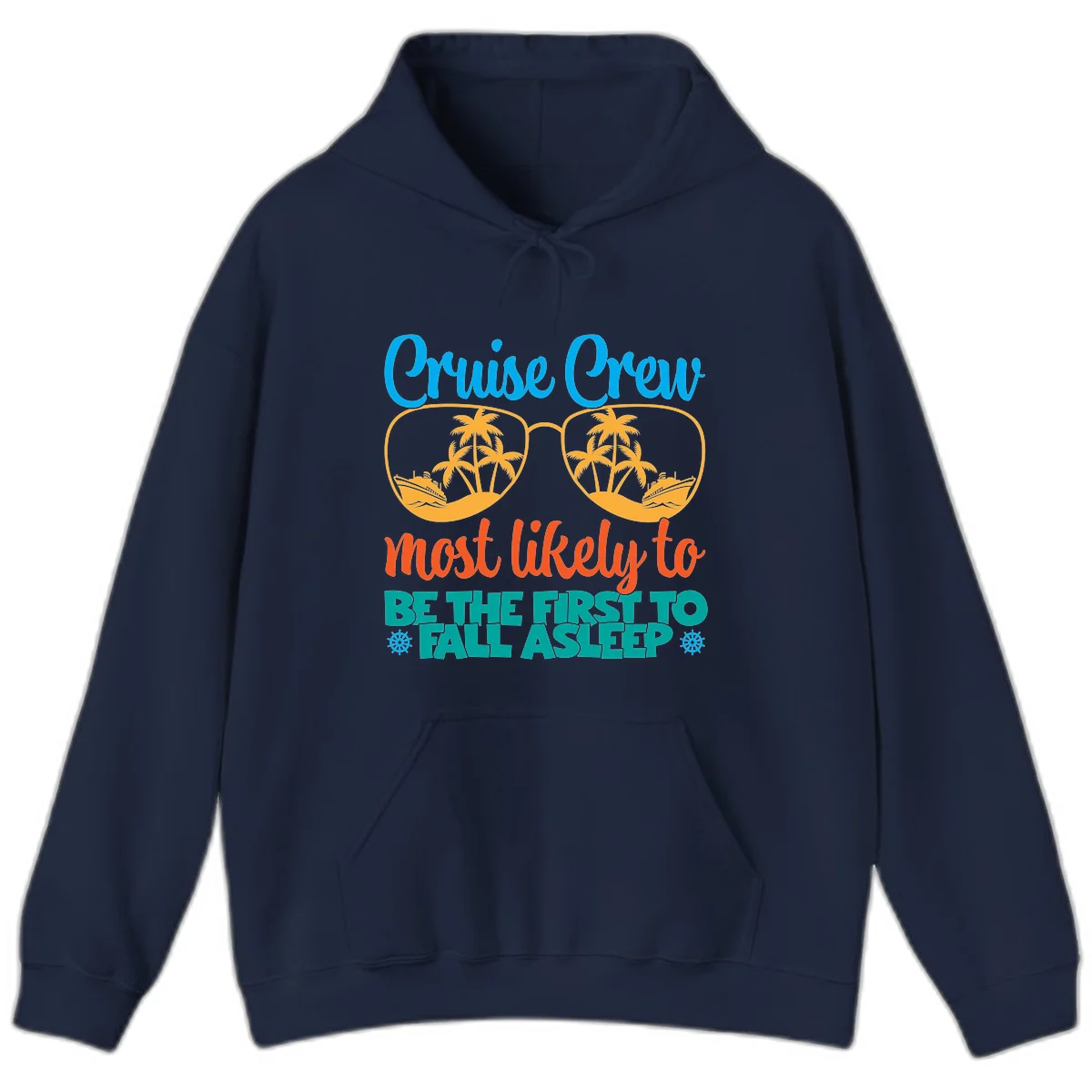 Cruise Crew Most Likely To Fall Asleep Hoodie in Navy