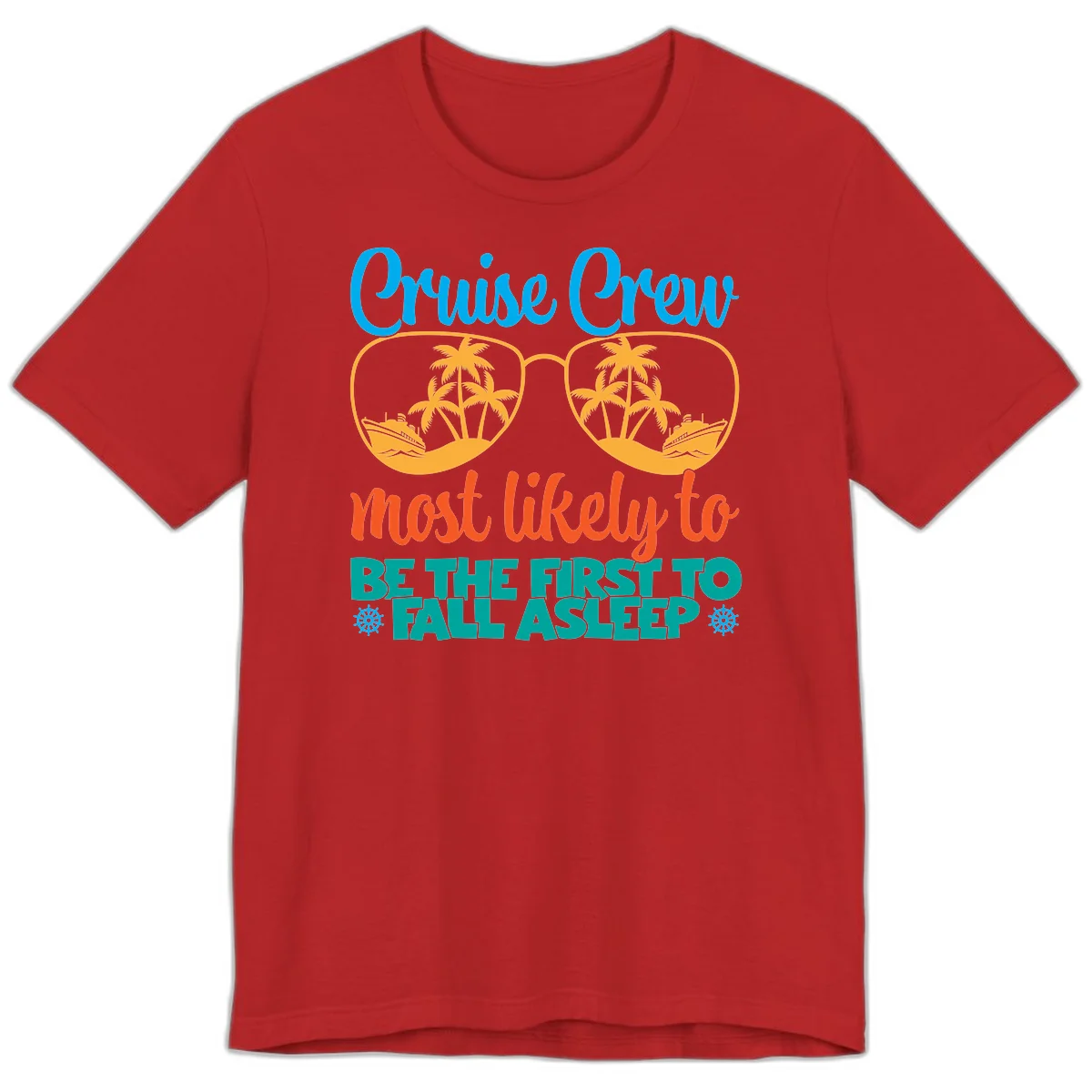 Cruise Crew Most Likely To Fall Asleep Premium T-Shirt in Red