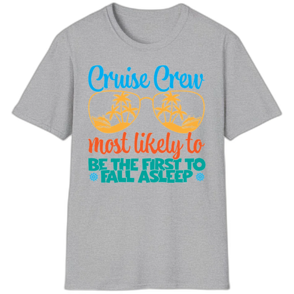Cruise Crew Most Likely To Fall Asleep T-Shirt in Sport Grey