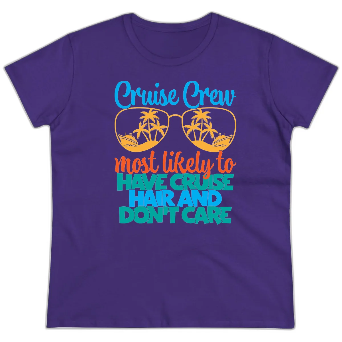 Cruise Crew Most Likely To Have Cruise Hand Ladies Tee in Purple