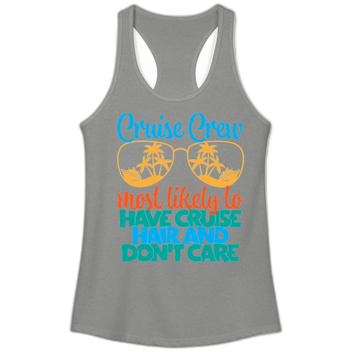 Cruise Crew Most Likely To Have Cruise Hand Ladies Tank in Heather Grey