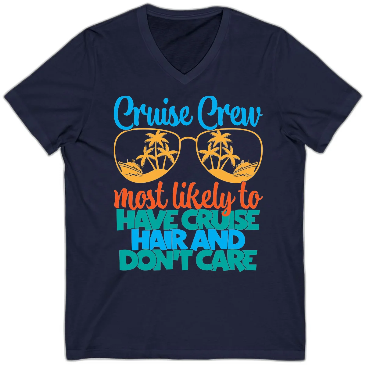 Cruise Crew Most Likely To Have Cruise Hand V-Neck in Navy