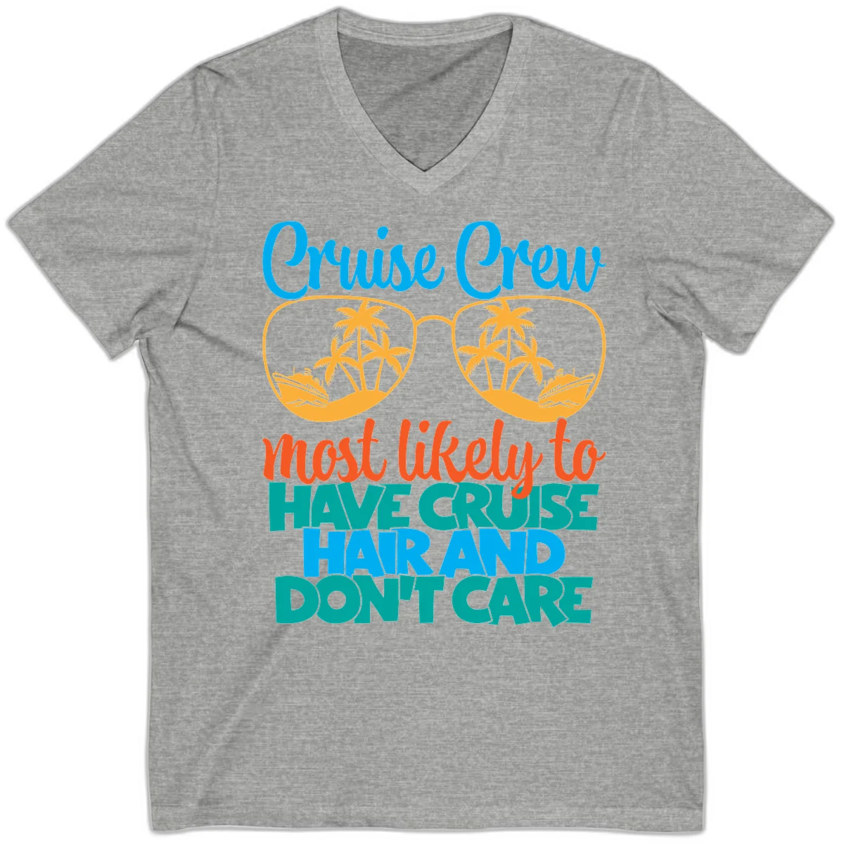 Cruise Crew Most Likely To Have Cruise Hand V-Neck in Athletic Heather