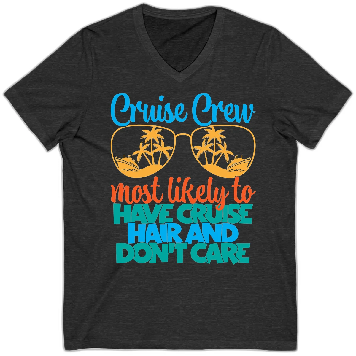 Cruise Crew Most Likely To Have Cruise Hand V-Neck in Dark Grey Heather