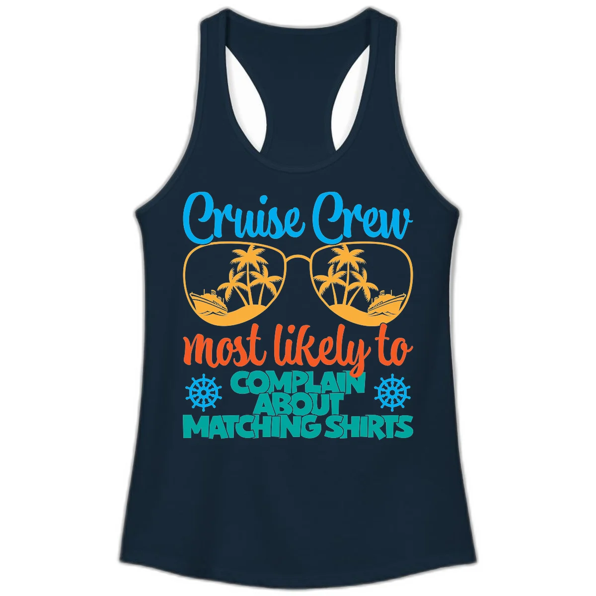 Cruise Crew Most Likely To Complain Ladies Tank in Solid Midnight Navy