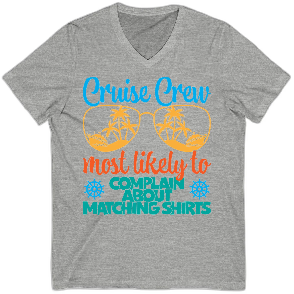 Cruise Crew Most Likely To Complain V-Neck Tee in Athletic Heather