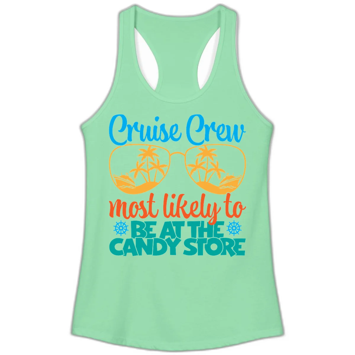 Cruise Crew Most Likely To Breathe Candy Store Ladies Tank in Solid Mint