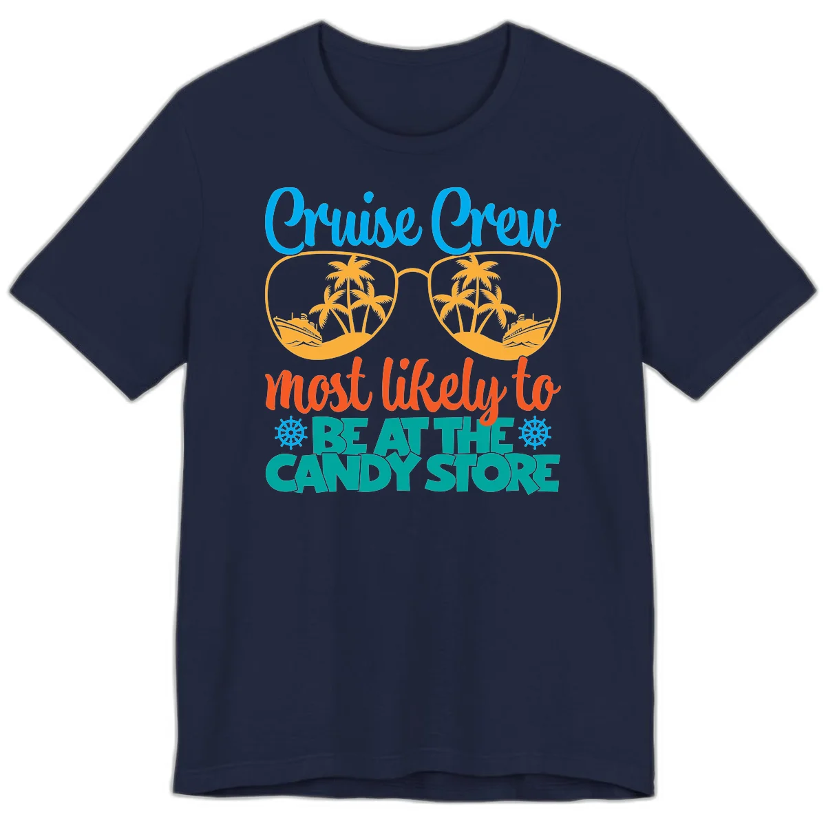 Cruise Crew Most Likely To Breathe Candy Store Premium T-Shirt in Navy