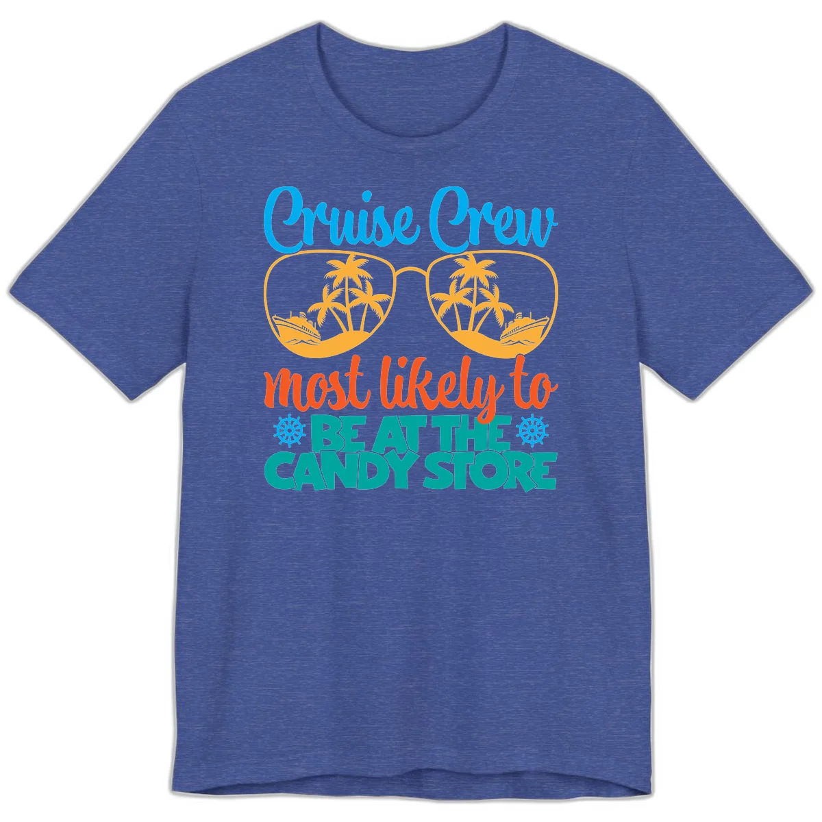 Cruise Crew Most Likely To Breathe Candy Store Premium T-Shirt in Heather True Royal