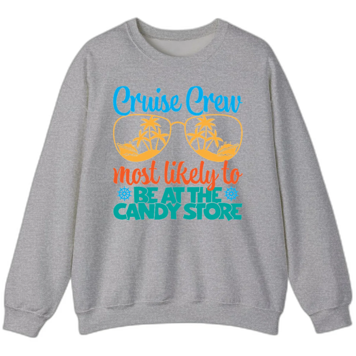 Cruise Crew Most Likely To Breathe Candy Store Sweatshirt in Sport Grey