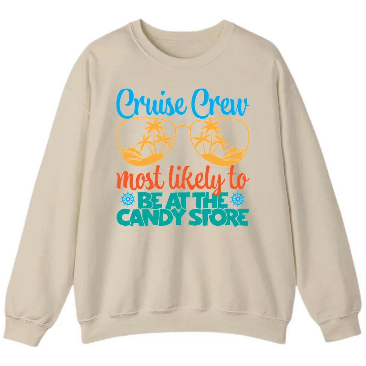 Cruise Crew Most Likely To Breathe Candy Store Sweatshirt in Sand