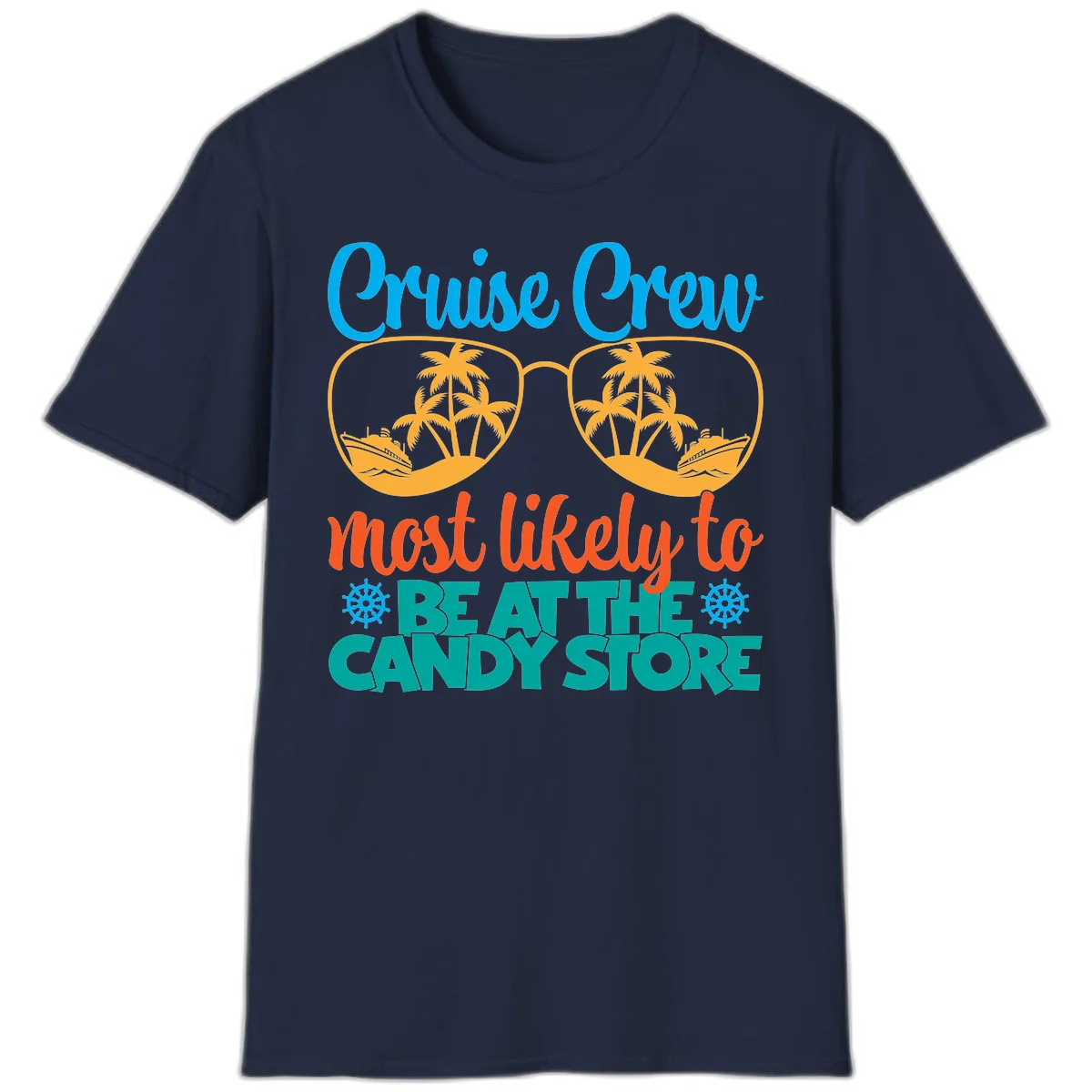 Cruise Crew Most Likely To Breathe Candy Store T-Shirt in Navy
