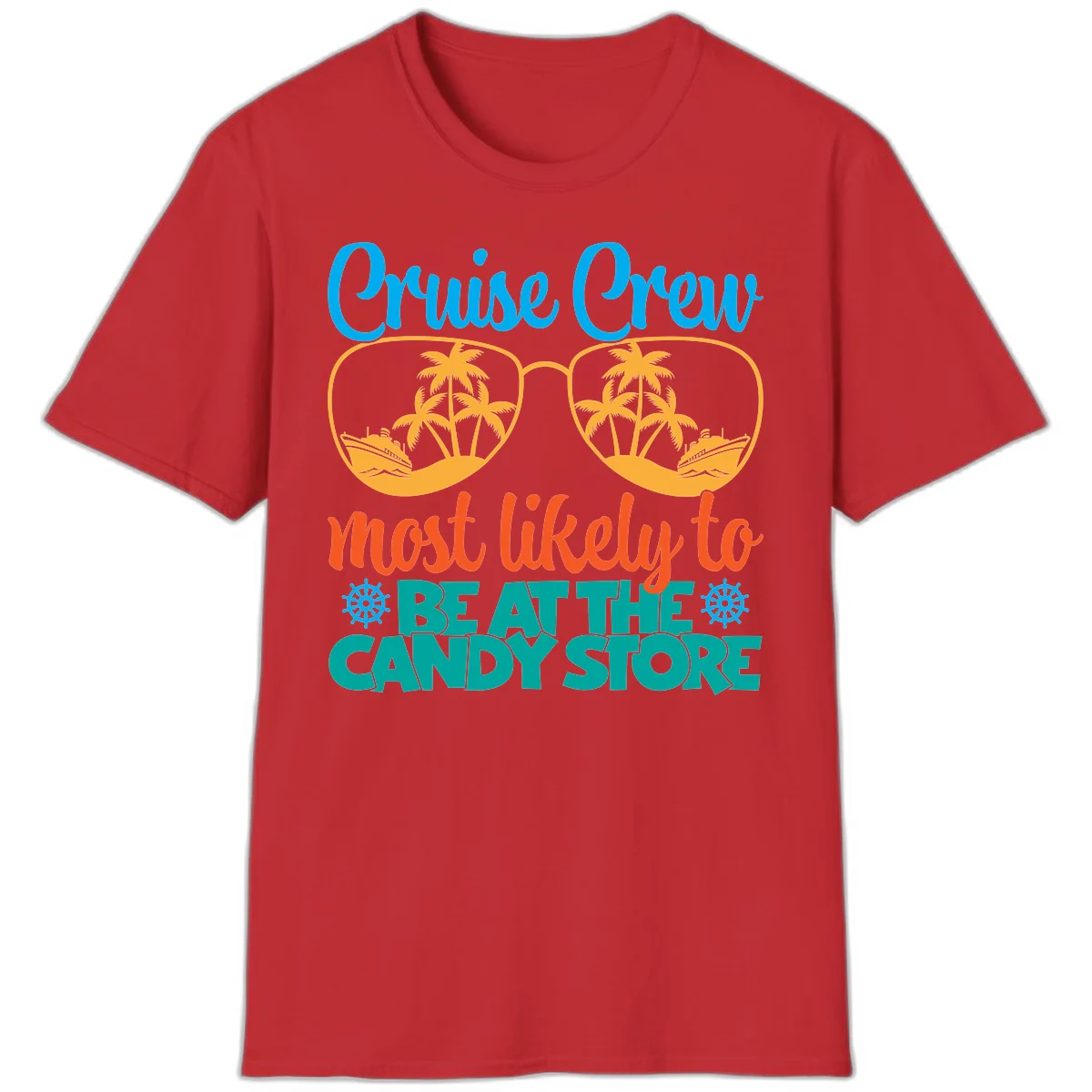 Cruise Crew Most Likely To Breathe Candy Store T-Shirt in Red