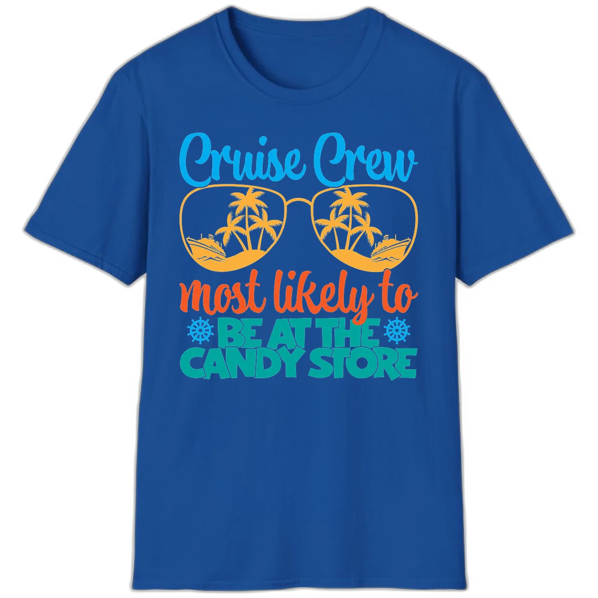 Cruise Crew Most Likely To Breathe Candy Store T-Shirt in Royal