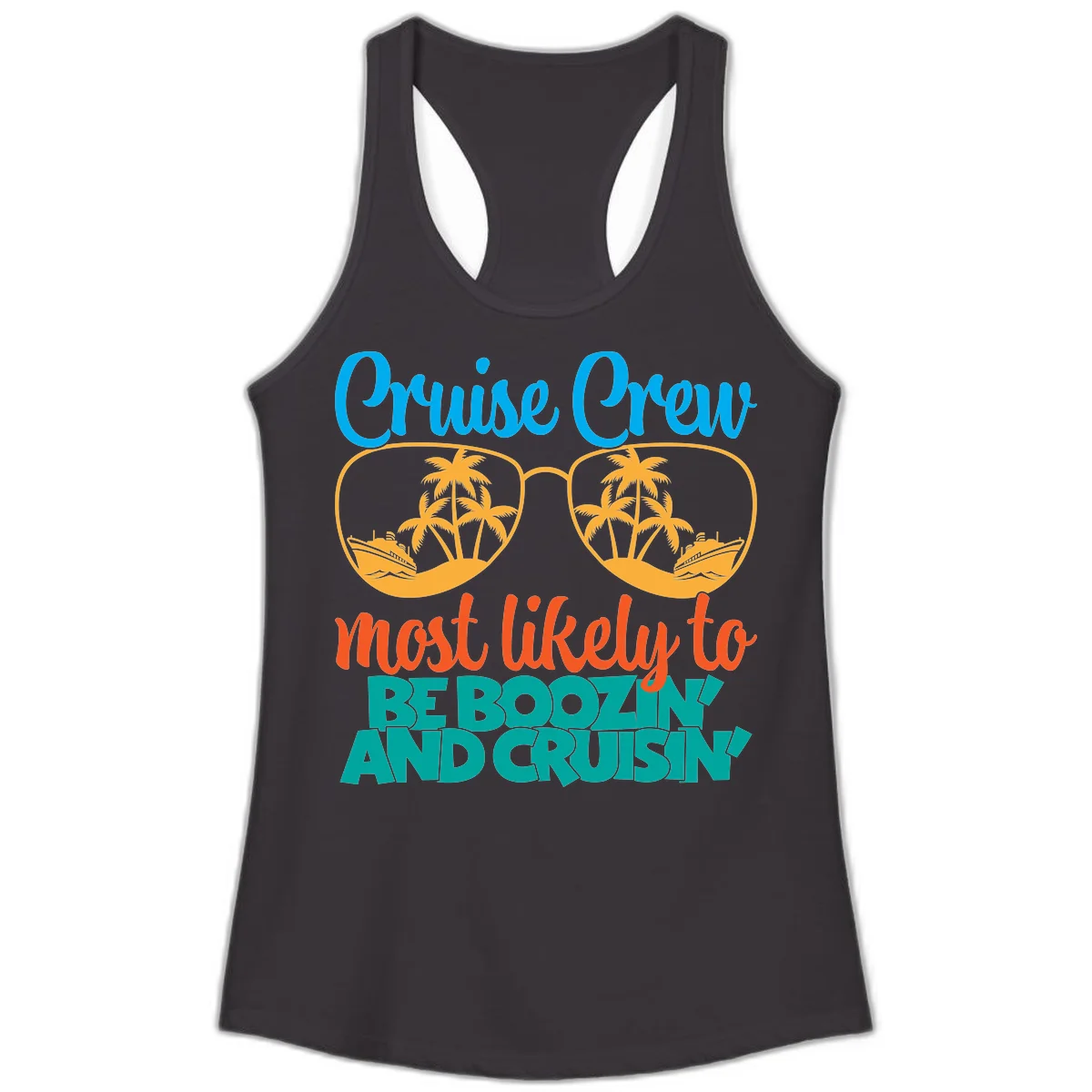 Cruise Crew Most Likely to be Boozing Ladies Tank in Black