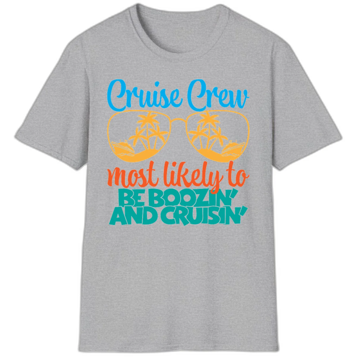 Cruise Crew Most Likely to be Boozing T-Shirt in Sport Grey