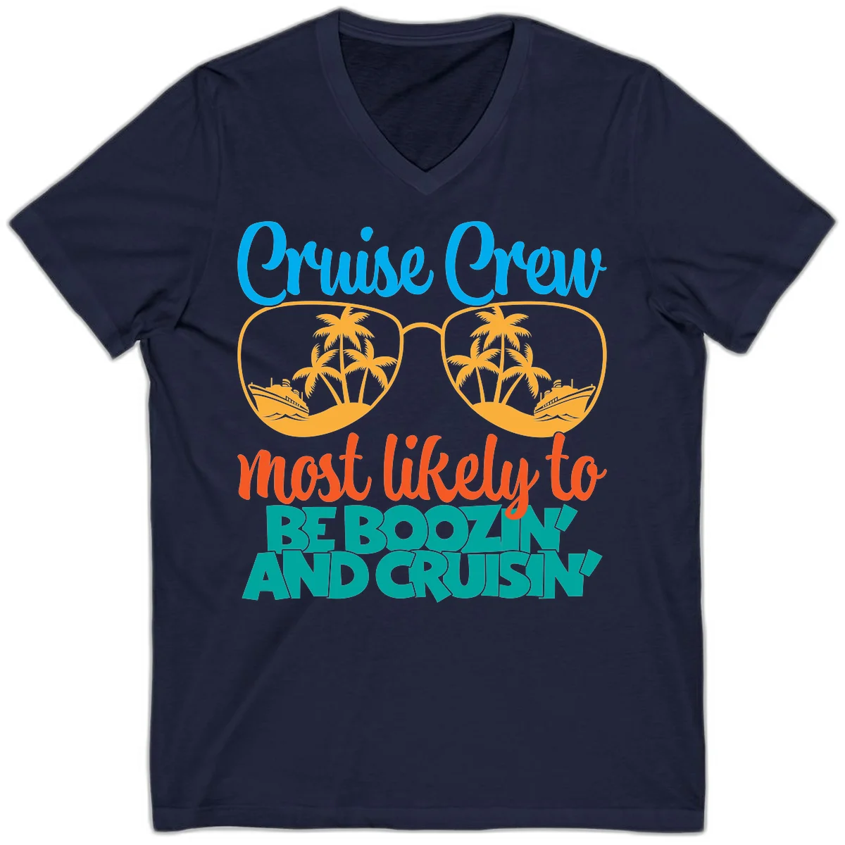 Cruise Crew Most Likely to be Boozing V-Neck in Navy