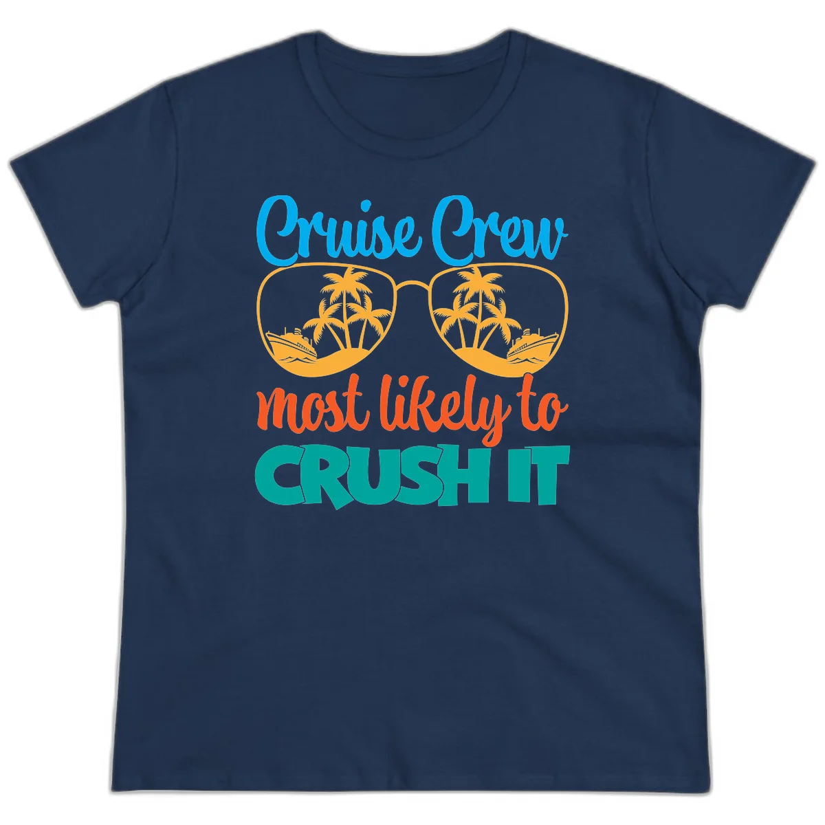 Cruise Crew Most Likely To Crush It Ladies Tee in Navy