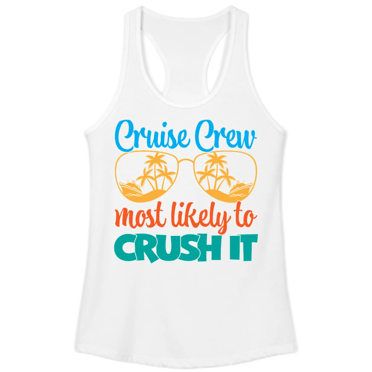 Cruise Crew Most Likely To Crush It Ladies Tank in White