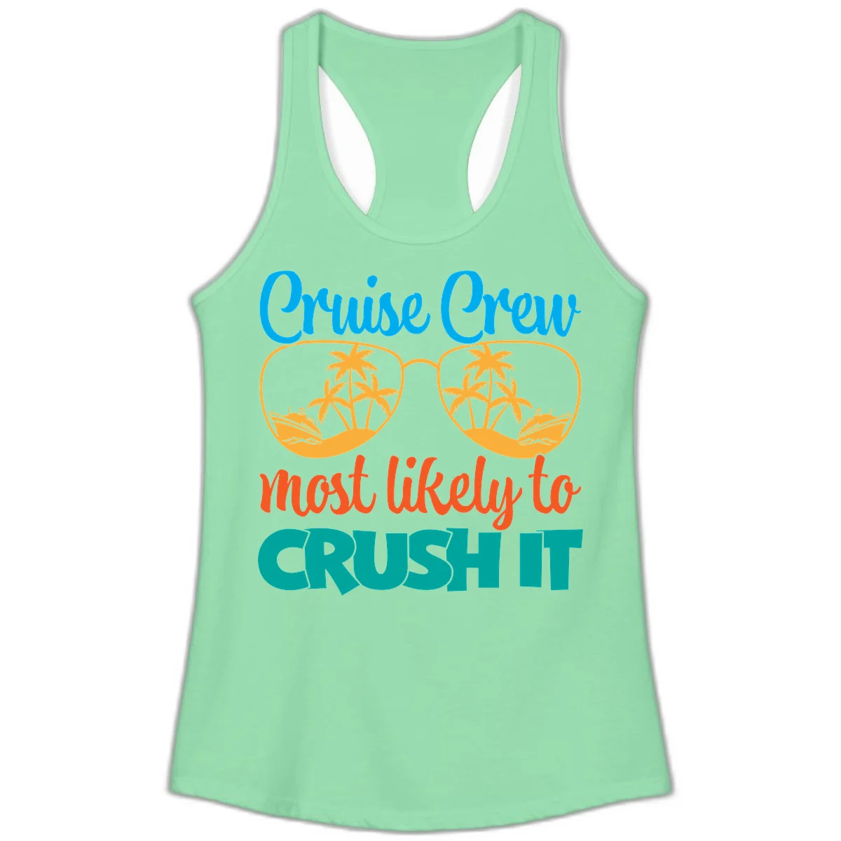 Cruise Crew Most Likely To Crush It Ladies Tank in Solid Mint