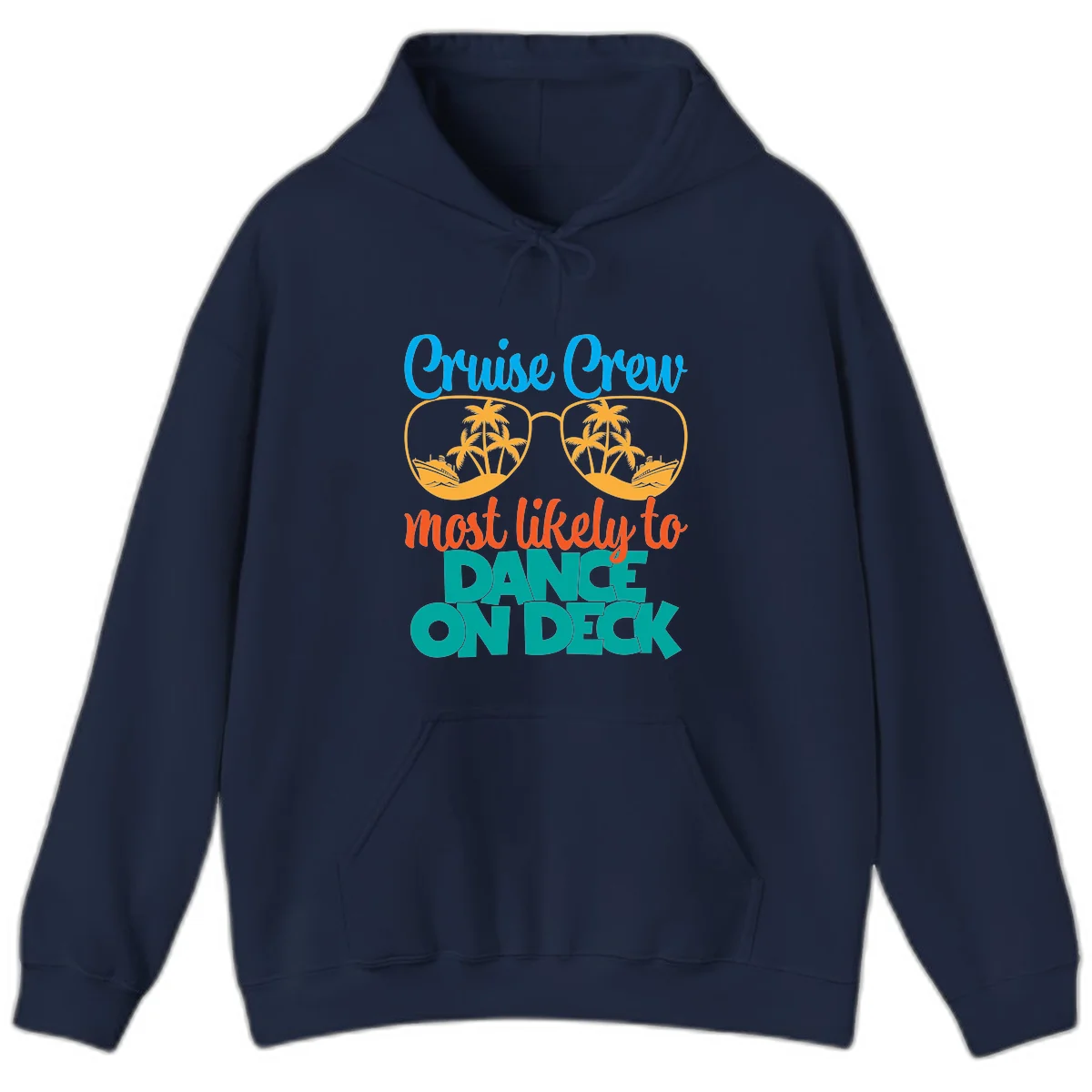 Cruise Crew Most Likely To Dance On Deck Hoodie in Navy