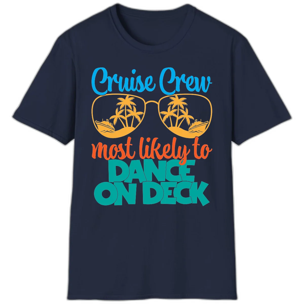 Cruise Crew Most Likely To Dance On Deck T-Shirt in Navy