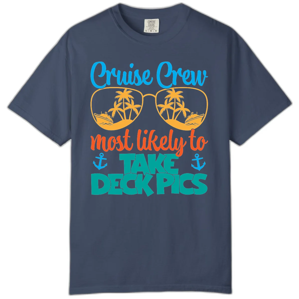 Cruise Crew What Likely To Take Deckpics Comfort Color T-Shirt in Midnight