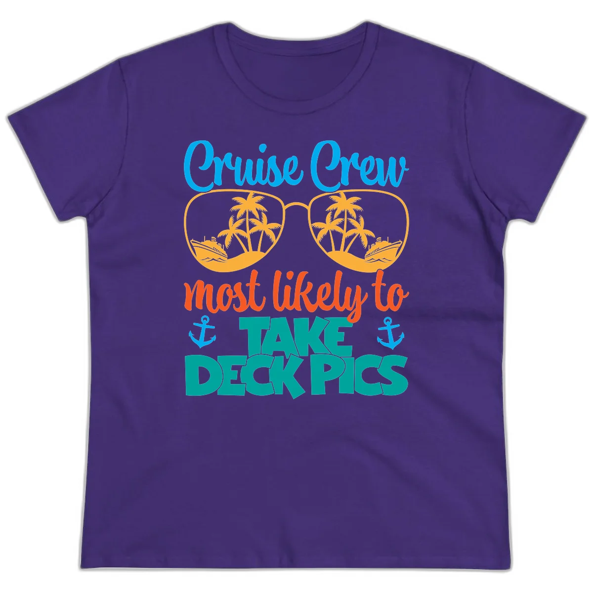 Cruise Crew What Likely To Take Deckpics Ladies Tee in Purple