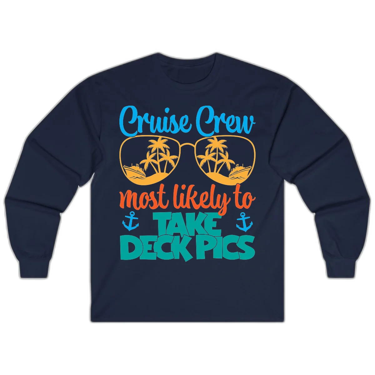 Cruise Crew What Likely To Take Deckpics Long Sleeve in Navy