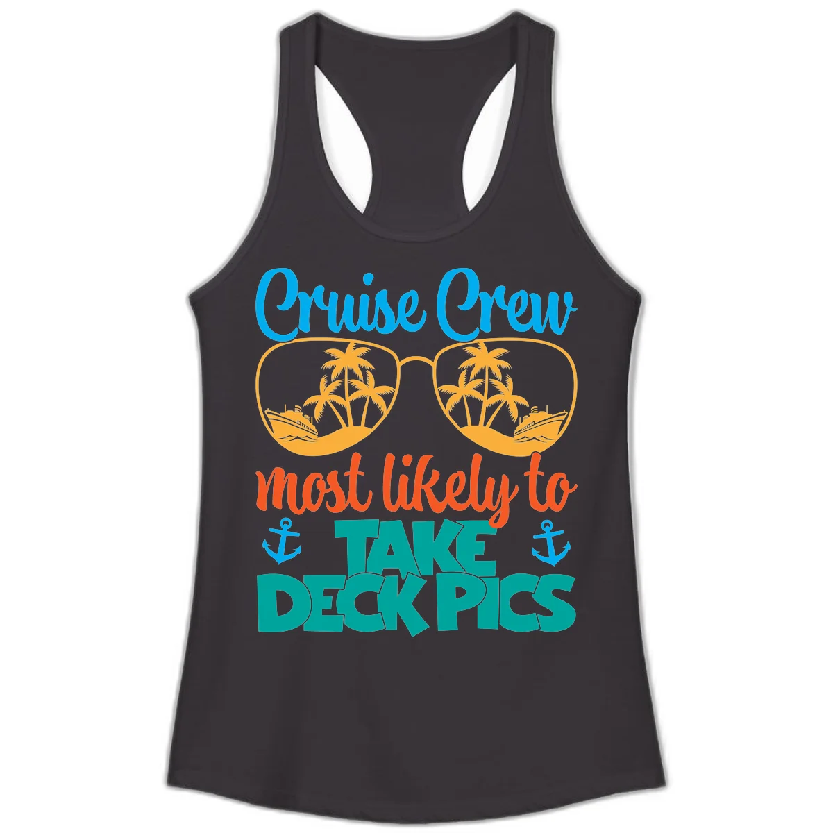 Cruise Crew What Likely To Take Deckpics Ladies Tank in Black