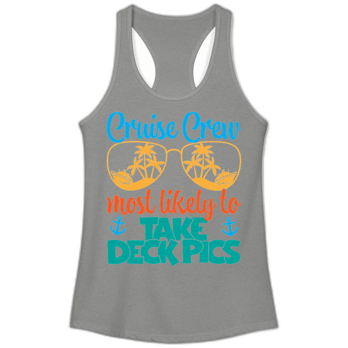 Cruise Crew What Likely To Take Deckpics Ladies Tank in Heather Grey
