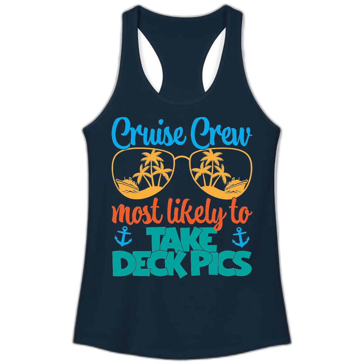 Cruise Crew What Likely To Take Deckpics Ladies Tank in Solid Midnight Navy
