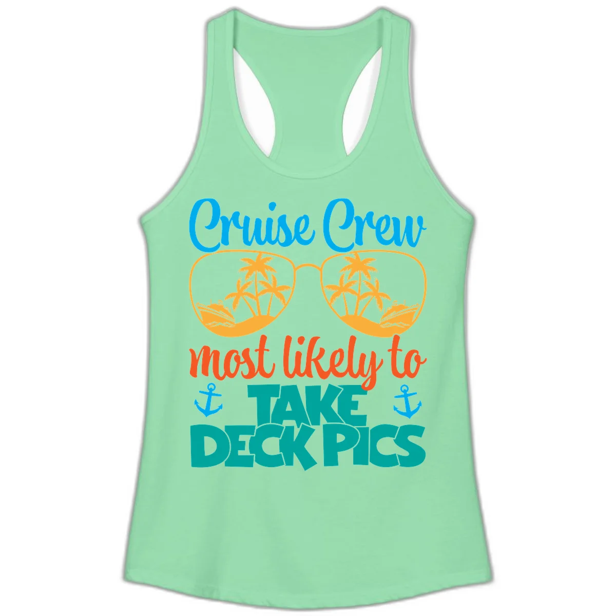 Cruise Crew What Likely To Take Deckpics Ladies Tank in Solid Mint