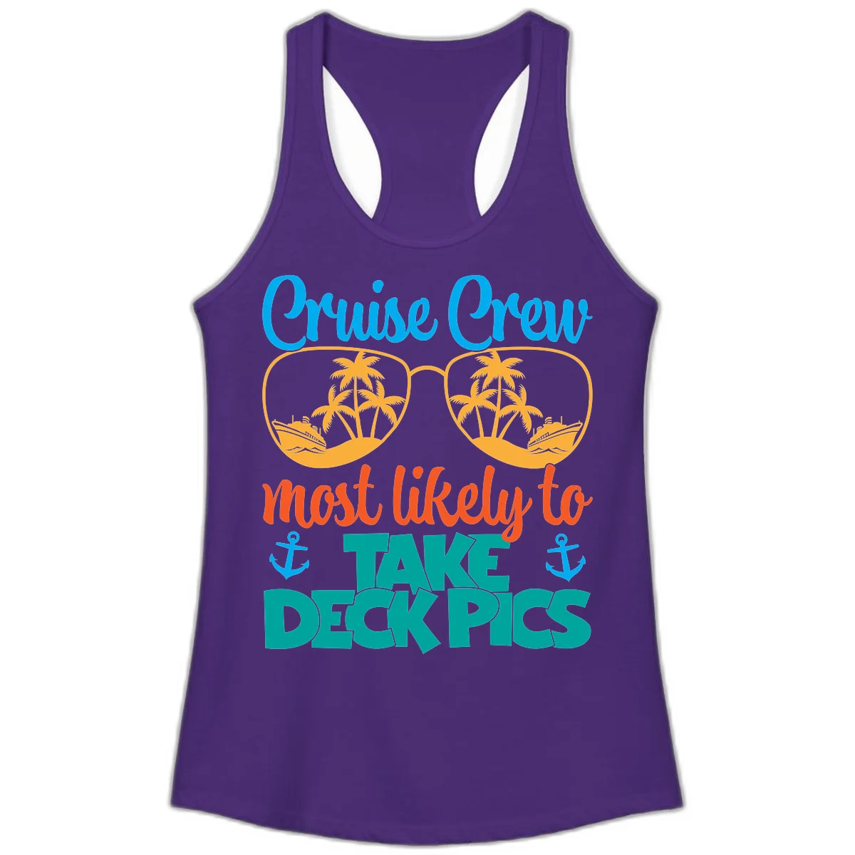 Cruise Crew What Likely To Take Deckpics Ladies Tank in Solid Purple Rush