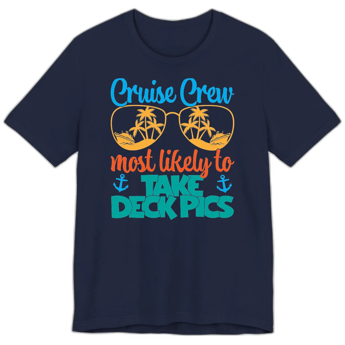 Cruise Crew What Likely To Take Deckpics Premium T-Shirt in Navy